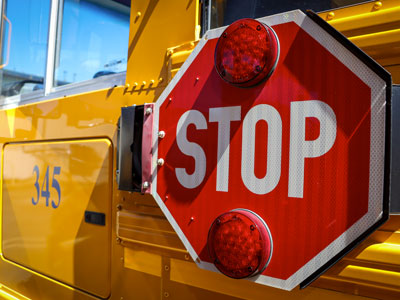 Photo of School Bus Stop Sign