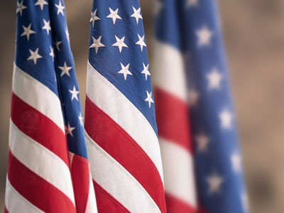 Photo of U.S. flags